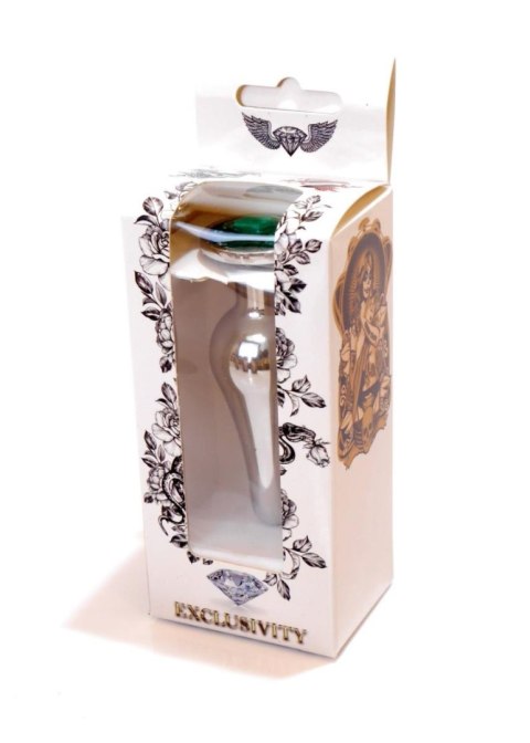Plug, korek analny-Jewellery Silver BUTT plug, korek analny- Green