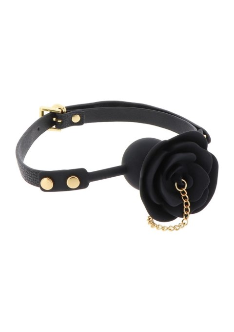 Rose Ball Gag with Plug Black Rose Ball Gag with Plug Black