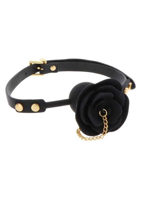 Rose Ball Gag with Plug Black Rose Ball Gag with Plug Black