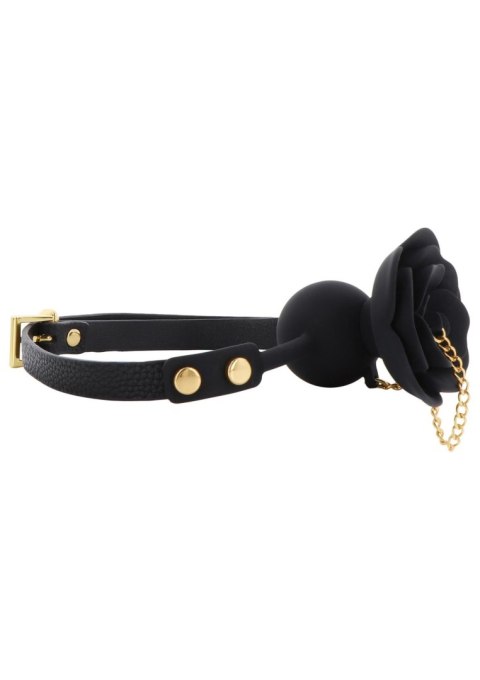 Rose Ball Gag with Plug Black Rose Ball Gag with Plug Black