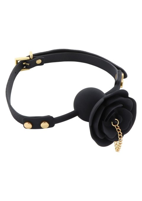 Rose Ball Gag with Plug Black Rose Ball Gag with Plug Black