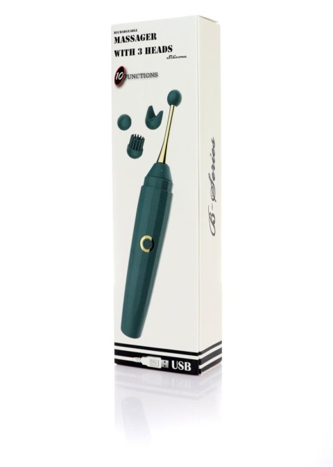 Stymulator, wibrator - Wibrator, masażer, wand with 3 heads USB 20 Functions Stymulator, wibrator - Wibrator, masażer, wand with 3 heads USB 20 Functions