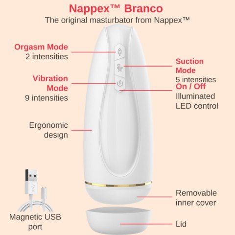 Masturbator - Nappex™ Branco White - Premium Mastubators (10 Languages) Masturbator - Nappex™ Branco White - Premium Mastubators (10 Languages)