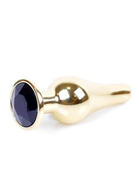 Plug, korek analny-Jewellery Gold BUTT plug, korek analny- Black