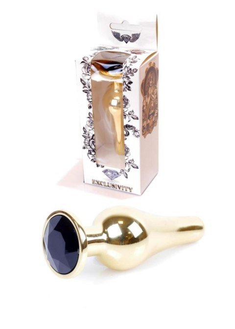 Plug, korek analny-Jewellery Gold BUTT plug, korek analny- Black