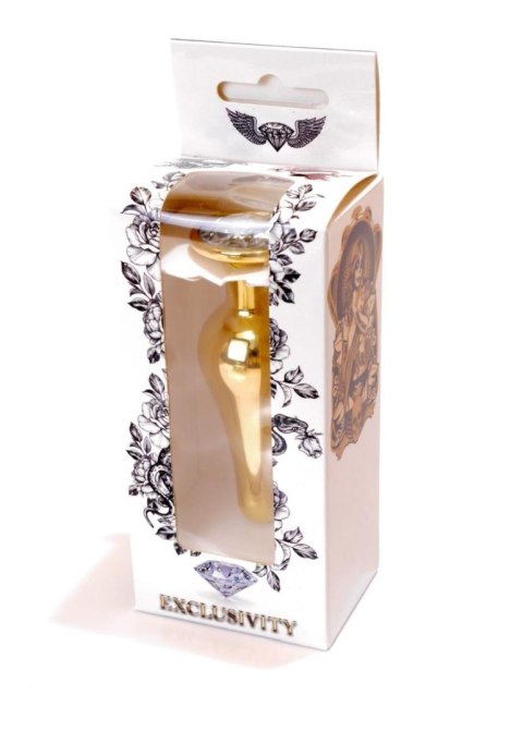 Plug, korek analny-Jewellery Gold BUTT plug, korek analny- Clear