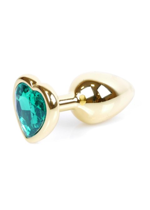 Plug, korek analny-Jewellery Gold Heart plug, korek analny- Green Plug, korek analny-Jewellery Gold Heart plug, korek analny- Green