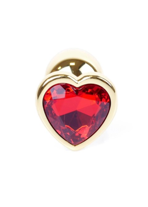 Plug, korek analny-Jewellery Gold Heart plug, korek analny- Red Plug, korek analny-Jewellery Gold Heart plug, korek analny- Red