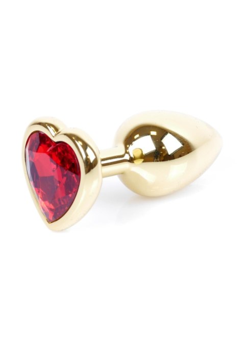 Plug, korek analny-Jewellery Gold Heart plug, korek analny- Red Plug, korek analny-Jewellery Gold Heart plug, korek analny- Red