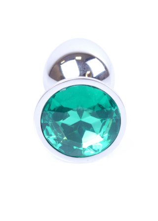 Plug, korek analny-Jewellery Silver plug, korek analny- Green