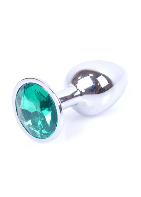 Plug, korek analny-Jewellery Silver plug, korek analny- Green