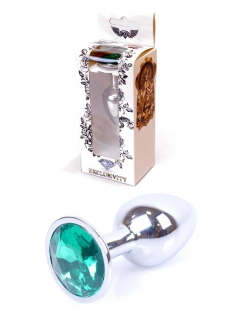 Plug, korek analny-Jewellery Silver plug, korek analny- Green
