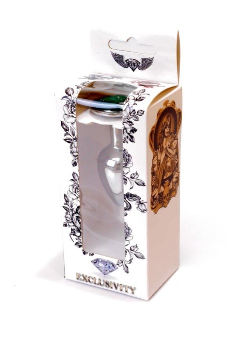 Plug, korek analny-Jewellery Silver plug, korek analny- Green