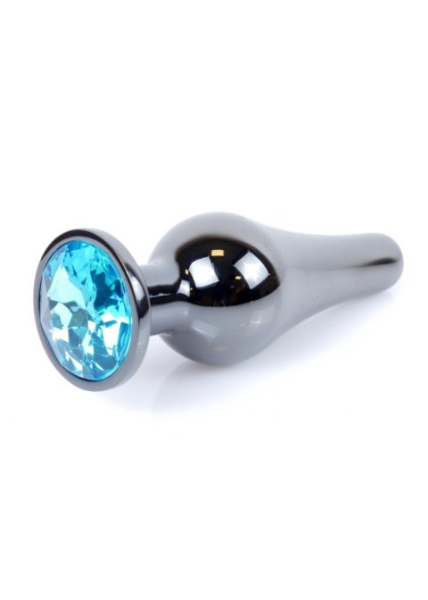Plug, korek analny-Jewellery Dark Silver BUTT plug, korek analny- Light Blue Plug, korek analny-Jewellery Dark Silver BUTT plug, korek analny- Light Blue