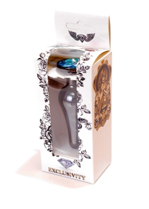 Plug, korek analny-Jewellery Dark Silver BUTT plug, korek analny- Light Blue Plug, korek analny-Jewellery Dark Silver BUTT plug, korek analny- Light Blue