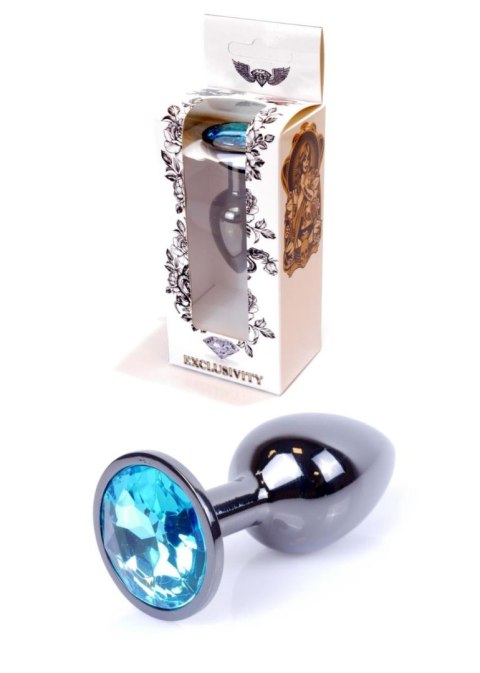 Plug, korek analny-Jewellery Dark Silver plug, korek analny- Light Blue Plug, korek analny-Jewellery Dark Silver plug, korek analny- Light Blue