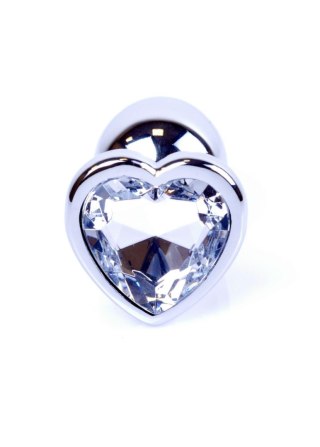 Plug, korek analny-Jewellery Silver Heart plug, korek analny- Clear