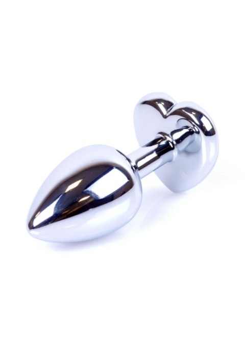 Plug, korek analny-Jewellery Silver Heart plug, korek analny- Clear