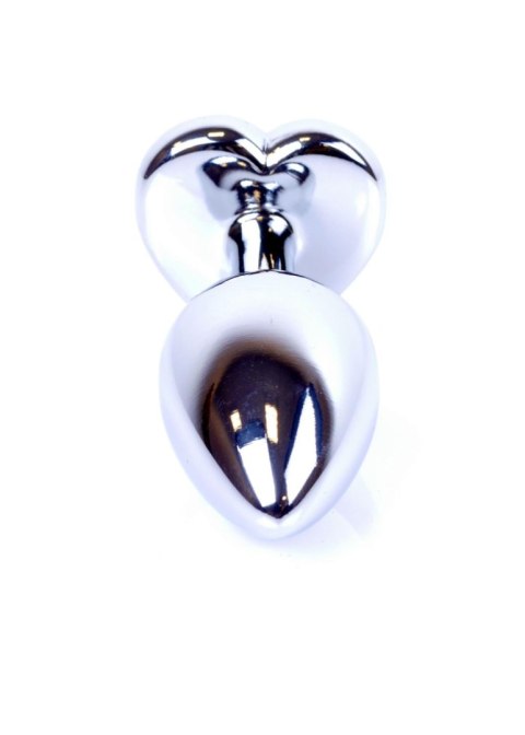 Plug, korek analny-Jewellery Silver Heart plug, korek analny- Clear