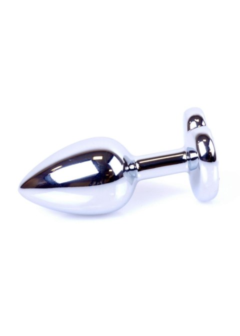 Plug, korek analny-Jewellery Silver Heart plug, korek analny- Clear