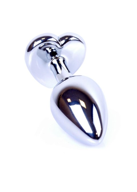 Plug, korek analny-Jewellery Silver Heart plug, korek analny- Clear