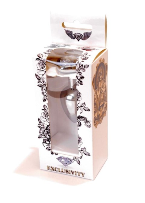 Plug, korek analny-Jewellery Silver Heart plug, korek analny- Clear
