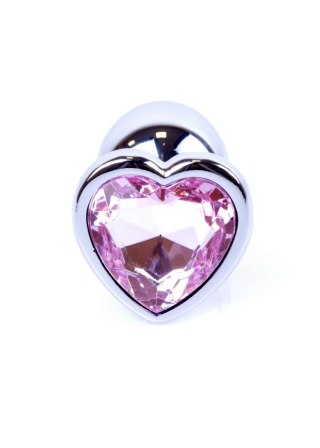Plug, korek analny-Jewellery Silver Heart plug, korek analny- Rose