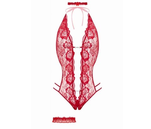 Open crotch Body-Set Renee-Red Open crotch Body-Set Renee-Red