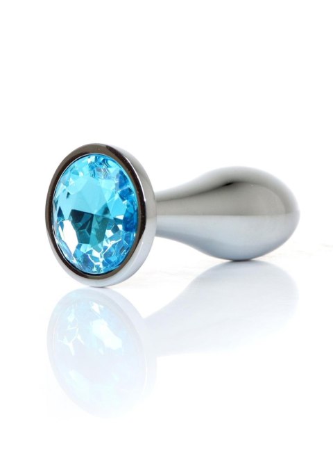 Plug, korek analny-Jewellery Silver plug, korek analny- Light Blue L Plug, korek analny-Jewellery Silver plug, korek analny- Light Blue L