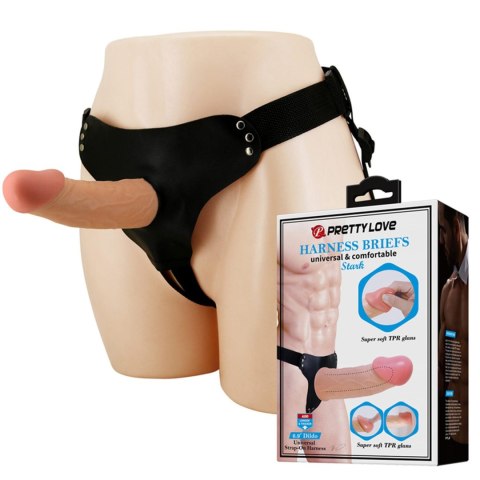 PRETTY LOVE - HARNESS BRIEFS Stark Universal Strap-On Harness 6,9'' Dildo Flesh PRETTY LOVE - HARNESS BRIEFS Stark Universal Strap-On Harness 6,9'' Dildo Flesh