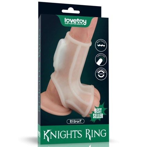 Vibrating Ridge Knights Ring with Scrotum Sleeve Vibrating Ridge Knights Ring with Scrotum Sleeve