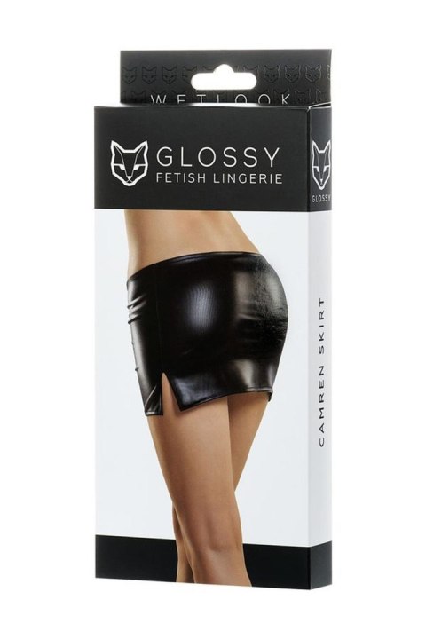 Erotyczna bielizna Glossy sexy Shiny Wetlook skirt CAMREN - black M Erotyczna bielizna Glossy sexy Shiny Wetlook skirt CAMREN - black M