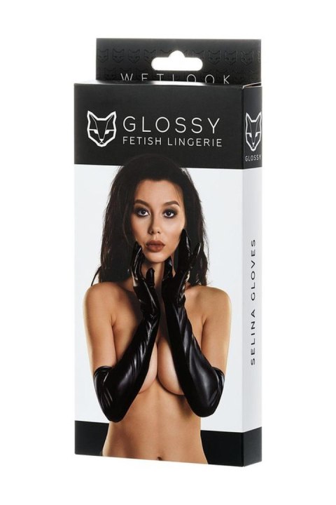 Erotyczna bielizna Glossy sexy gloves SELINA - black M Erotyczna bielizna Glossy sexy gloves SELINA - black M