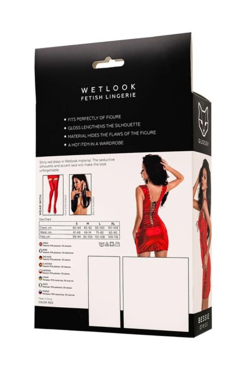 Erotyczna bielizna Glossy sexy Bessie dress - red XL Erotyczna bielizna Glossy sexy Bessie dress - red XL