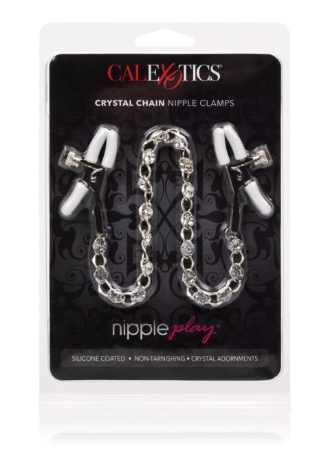 Crystal Chain Nipple Clamps Silver Crystal Chain Nipple Clamps Silver