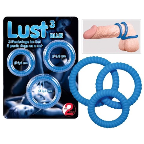 Lust 3 Cock Rings blue Lust 3 Cock Rings blue
