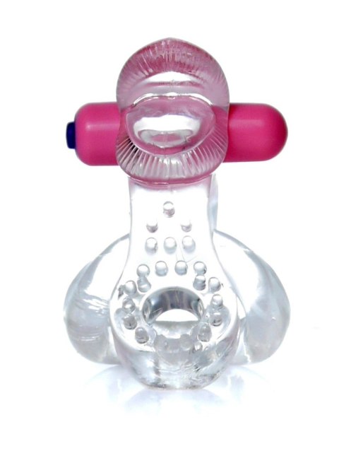Pierścień-Tongue Vibro CockRing Clear Pierścień-Tongue Vibro CockRing Clear