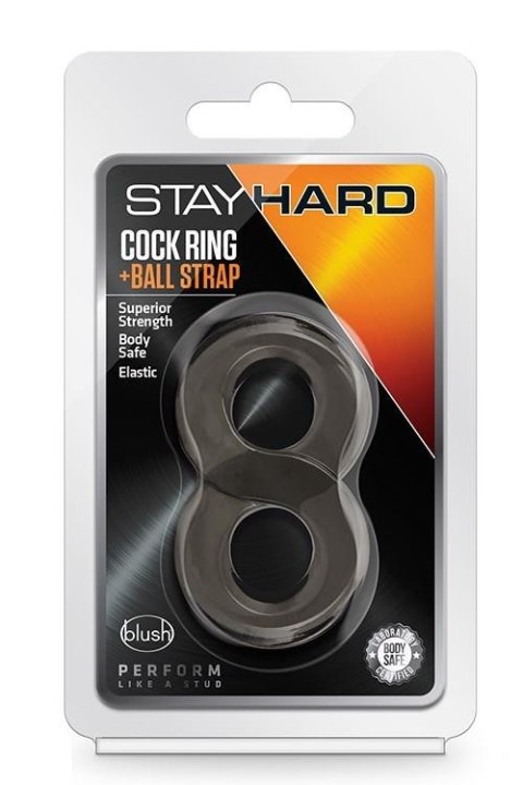 STAY HARD COCK RING AND BALL STRAP BLACK STAY HARD COCK RING AND BALL STRAP BLACK