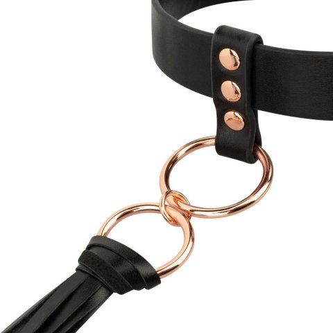 Rosy Gold - Collar with Flogger - Black Rosy Gold - Collar with Flogger - Black