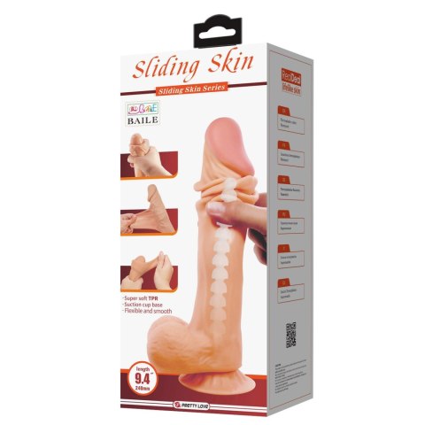 BAILE - Sliding Skin 9,4'' Flesh Bendable Suction base TPR BAILE - Sliding Skin 9,4'' Flesh Bendable Suction base TPR