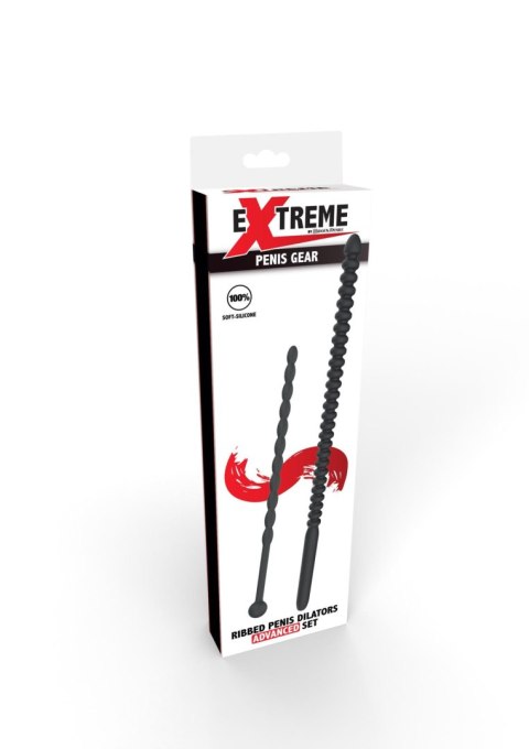 Ribbed Penis Dilator Set 2 pcs Black Ribbed Penis Dilator Set 2 pcs Black