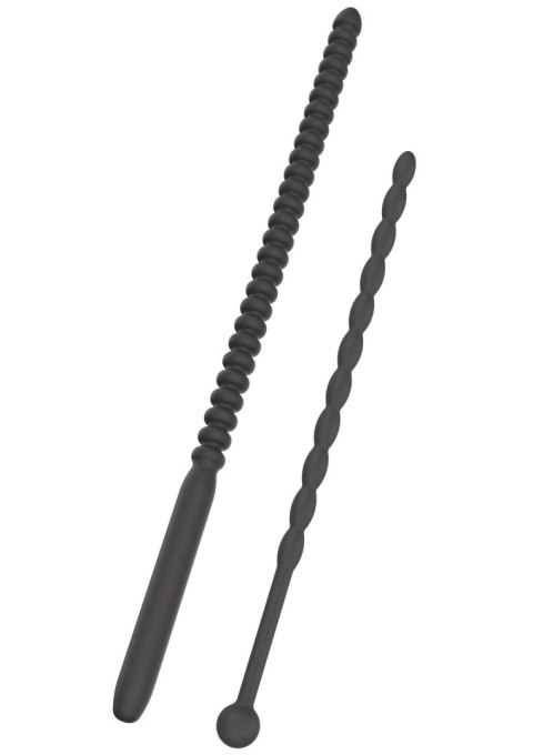 Ribbed Penis Dilator Set 2 pcs Black Ribbed Penis Dilator Set 2 pcs Black