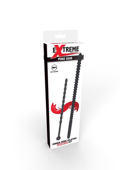 Ribbed Penis Dilator Set 2 pcs Black Ribbed Penis Dilator Set 2 pcs Black