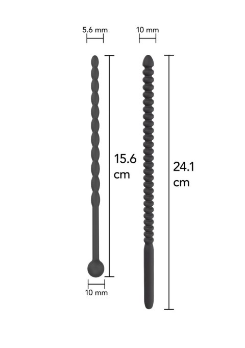 Ribbed Penis Dilator Set 2 pcs Black Ribbed Penis Dilator Set 2 pcs Black
