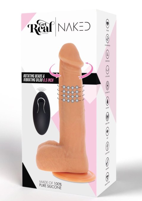 Rotating Beads Vibrating Dildo Light skin tone Rotating Beads Vibrating Dildo Light skin tone