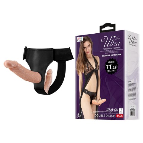 BAILE -STRAP ON DOUBLE DILDOS, 7.1''+5.9'' BAILE -STRAP ON DOUBLE DILDOS, 7.1''+5.9''