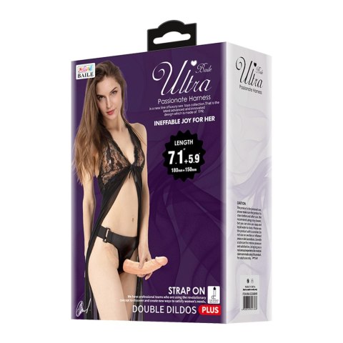 BAILE -STRAP ON DOUBLE DILDOS, 7.1''+5.9'' BAILE -STRAP ON DOUBLE DILDOS, 7.1''+5.9''