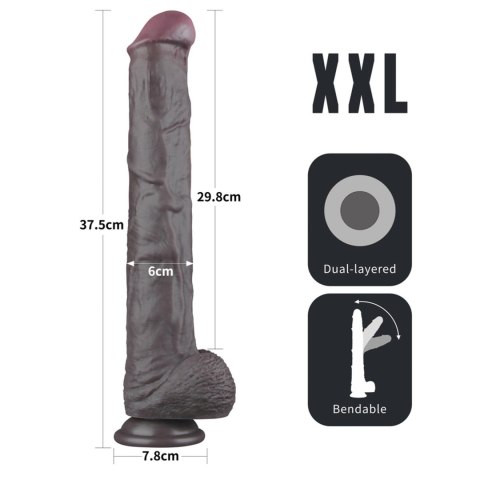 14.5'' Dual Layered Bendable Silicone Cock XXL(Black) 14.5'' Dual Layered Bendable Silicone Cock XXL(Black)