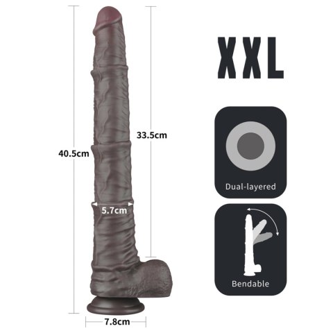 16'' Dual Layered Bendable Silicone Cock XXL(Black) 16'' Dual Layered Bendable Silicone Cock XXL(Black)