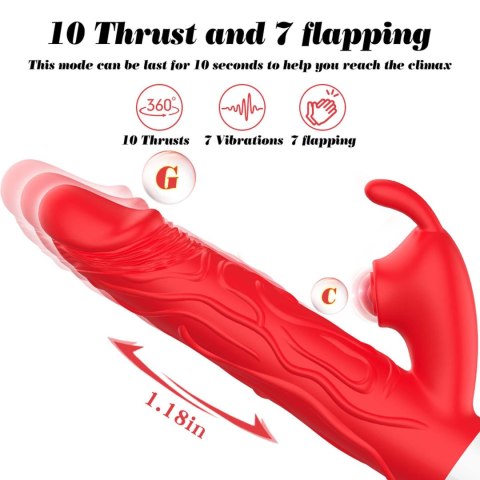 Silicone Vibrator 7 Vibration modes -
10 thrusting and
7 Flapping Silicone Vibrator 7 Vibration modes -
10 thrusting and
7 Flapping